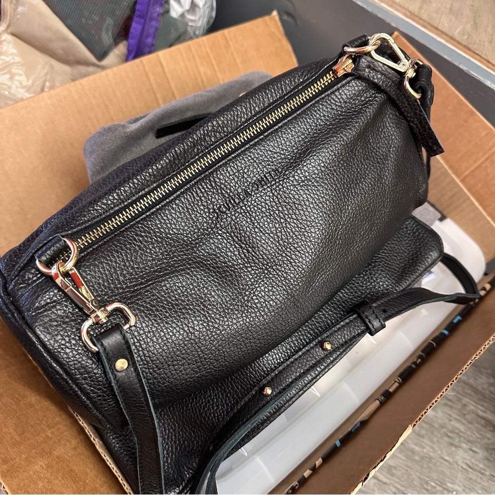 NWT Sevilla Smith Black Leather Crossbody Bag - Picture 8 of 16